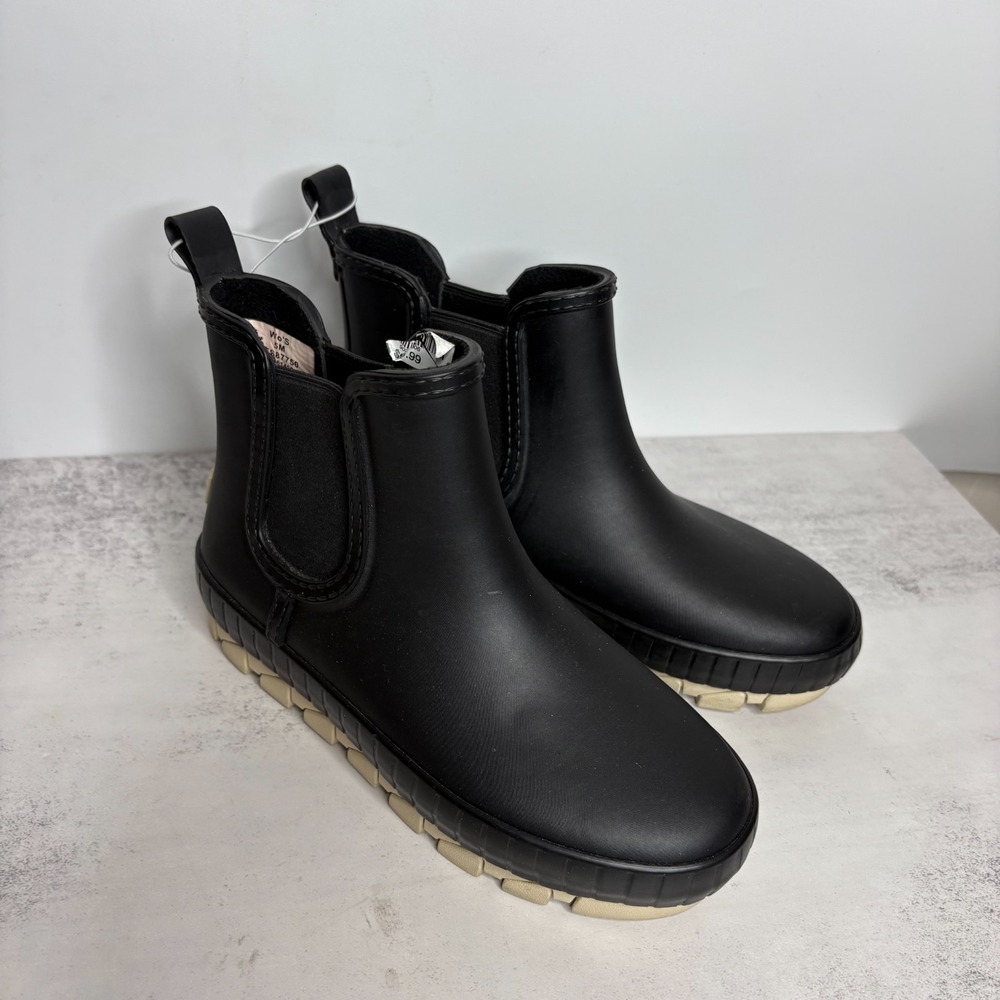 Sperry Torrent Chelsea Rain Boots 5M Black Pull On Waterproof Gorpcore Utility